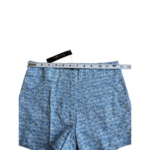 LAUREN GOLD Blue White Patterned Shorts Size 00 NEW NWT - Picture 9 of 11